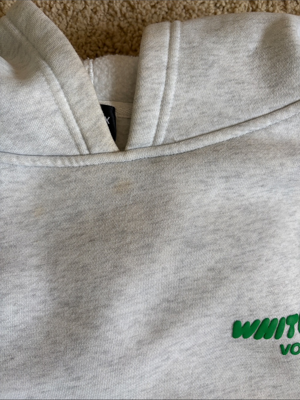 White Fox Boutique Light Gray Crewneck Sweatshirt with Green Logo - Picture 3 of 4